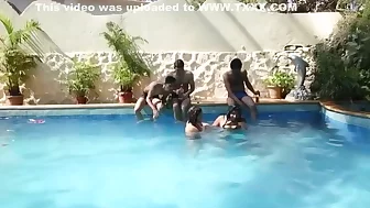 Shruti Bhabhi Couples Public Pool Romance