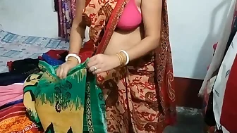 Desi Village Bhabhi is getting dressed