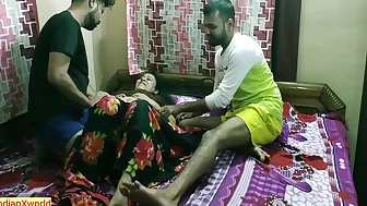 Amazing Hot Desi Threesome Sex! Hot Milf Bhabhi Vs Two Devor