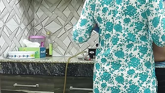 Beautiful Indian Step Mom Pussy and Ass Fucked Hard by Step Son while he is in kitchen Hindi