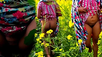 Bhabi did pissab in mustard cultivation !! Bangla boudi sorser khete pisab kore dilo re