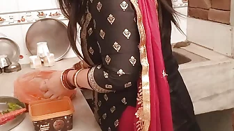 Punjabi Stepmom fucking in the kitchen when she make dinner for stepson