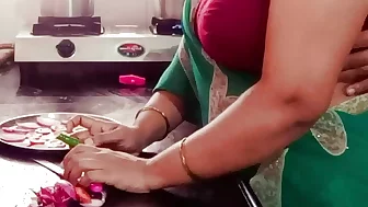 Desi Indian Big Boobs Stepmom Arya Fucked by Stepson in Kitchen while Cooking.