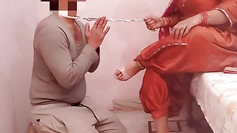 Punjabi Bhabhi's slave bihari fucking her in doggystyle and licking her ass badly