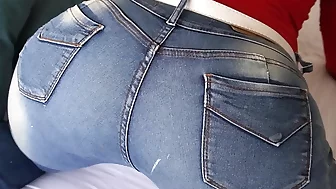 WHAT ASS! I fuck my stepsister's best friend through ripped jeans