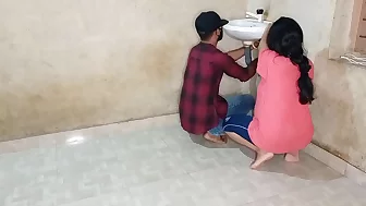 Nepali Bhabhi Best Ever Fucking With Young Plumber In Bathroom! Desi Plumber Sex In Hindi Voice