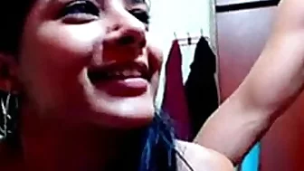 Desi cute longhair college girl has sex with bf on cam