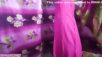 Desi Naina Wear Her Pink Sareee Then Fuck In Doggy Style