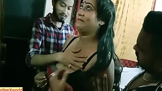 Desi Beautiful Bhabhi Hot Threesome Sex! Best Indian Sex With Clear Audio