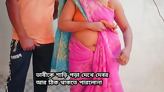 Devor bhabhi standing sex in the bedroom.